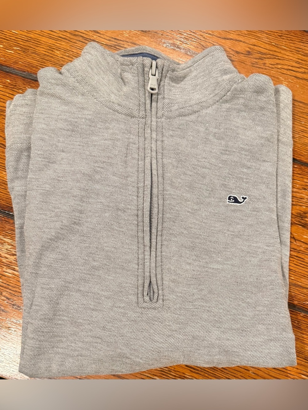 Vineyard Vines Men’s Light Gray Half-Zip Sweater